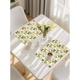 thumbnail image 5 of Yellow Lemon Placemats Set of 4, Tropical Green Leaf Pink Floral Fruit Placemats for Dining Table, Place Mats for Kitchen Tabletop, Waterproof Wipeable Dining Table Mats Set, 5 of 9