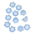 thumbnail image 2 of Lucite Tulip / Lily Of The Valley Flower Bead Caps Matte Light Sapphire Blue 6x10mm (12), 2 of 2