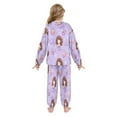 thumbnail image 3 of Fluffy Pajamas Set Fuzzy Winter Warm Pj Sets Pullover Tops and Long Pants Purple Adorable Mermaid X-Small, 3 of 8