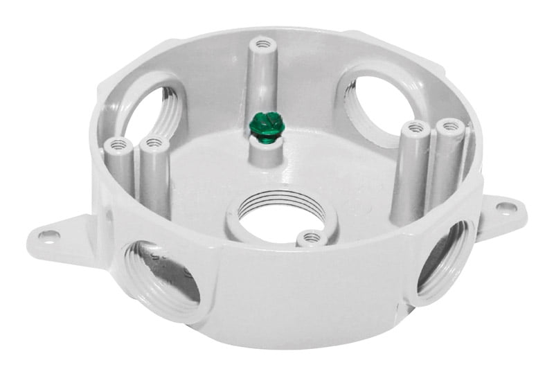 ROUND OUTLET BX 5HL WHT (Pack of 1)