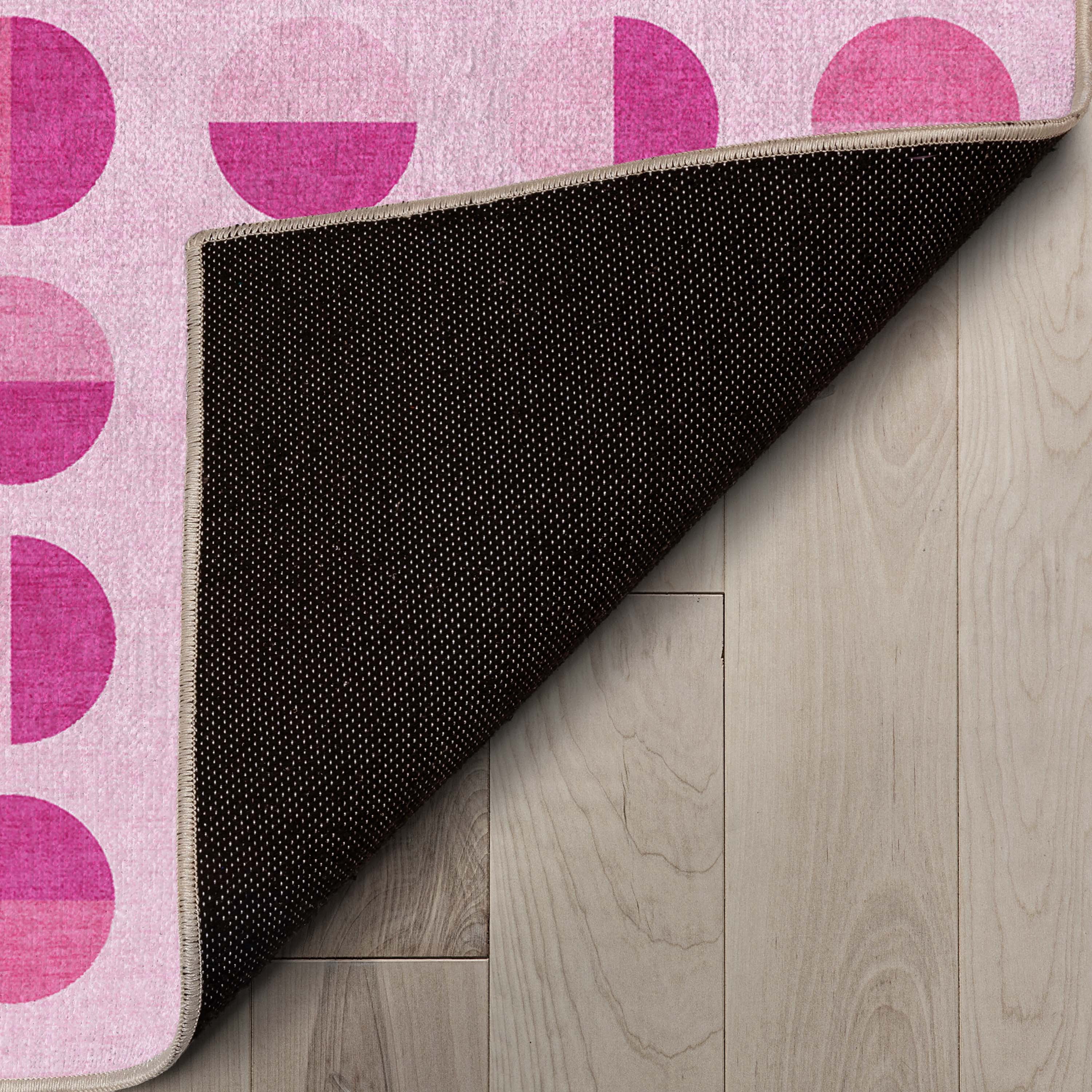 Well Woven Apollo Split Dot Modern Pink Flat Pile Easy to Clean 6' x 9' Area Rug for Living Room Dining Room Bedroom and Kitchen