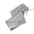 thumbnail image 4 of Blmnix Summer Bottoms Mens Pjs Bamboo Pajamas Sleep Pants Pjs Sets Straight-Leg Full Crew Neck Gray Sleeveless Men Pajama Pants,M, 4 of 5