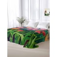 thumbnail image 5 of Colorful Spring Floral California King Size Flat Sheet, Wrinkleproof & Fadeproof Cooling Flat Bed Sheet Only, Summer Botanical Oil Painting Breathable Soft Bedding Top Sheets 108 x 98 Inches, 5 of 8