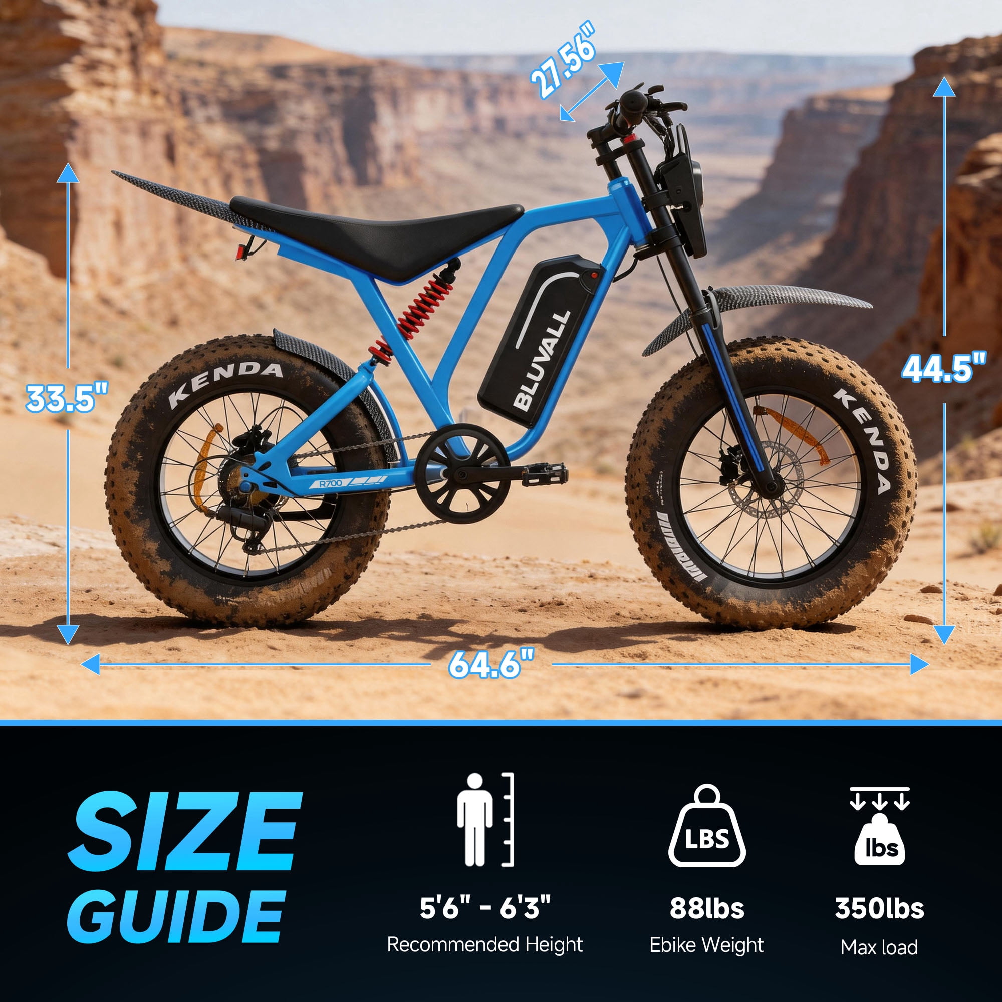 R700 Peak 3000W 20"x4.0 Fat Tire Electric Bike, 52V 25Ah Battery, Off-road E-Bike for Adults,UL2849