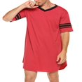 thumbnail image 3 of Pyjama pour Homme Décontracté à Manches Courtes, Longue Chemise de Nuit, Doux, Tenue de Nuit Décontractée, 3 of 6