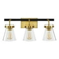 thumbnail image 2 of SAFAVIEH Rayney 3-Light LED Brass Iron Wall Sconce with Clear Shade, 2 of 7