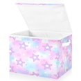 thumbnail image 2 of 40L Lidded Home Storage Bins Foldable Storage Box with Handle for Home Bedroom Closet, Star Printed, 2 of 7