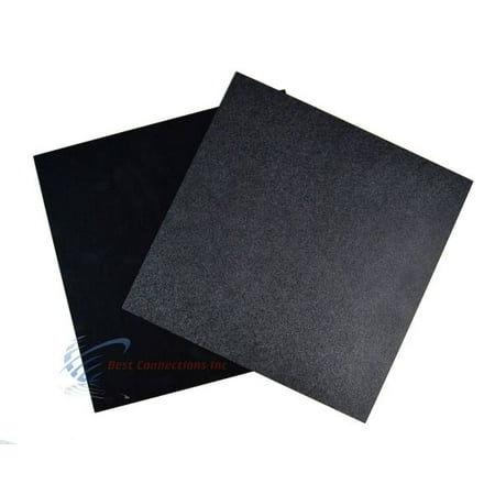 2 Black ABS Plastic Sheet 12 x 12 x 1/16 Flexible Smooth Back High