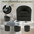 thumbnail image 4 of UIXE 360° Swivel Barrel Chair Curved Faux Fur Accent Chair Art Decor Style Round Club Arm Chair with Upholstered Seating for Home, Chocolate, 4 of 6