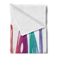 thumbnail image 2 of Ethan Soft Flannel Fleece Throw Blanket, Colorful Letters in the Shape of Balloons Happy Birthday Celebration Themed Font, Cozy Plush for Indoor and Outdoor Use, 50" x 70", Multicolor, by Ambesonne, 2 of 5