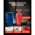 thumbnail image 2 of 25 Gallon Air Operated Portable Waste Oil Drain Tank with Wheels Adjustable Funnel Height for Auto Repair Shops Industrial Fluid Fuel Transfer Drainage Red, 2 of 6