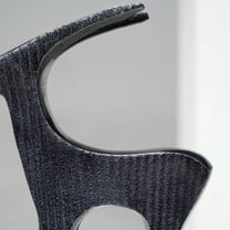 Expobazaar Black Ribbed Deer Sculpture | Contemporary Aluminum Table Décor Animal Figurine | 7X1.5X7"