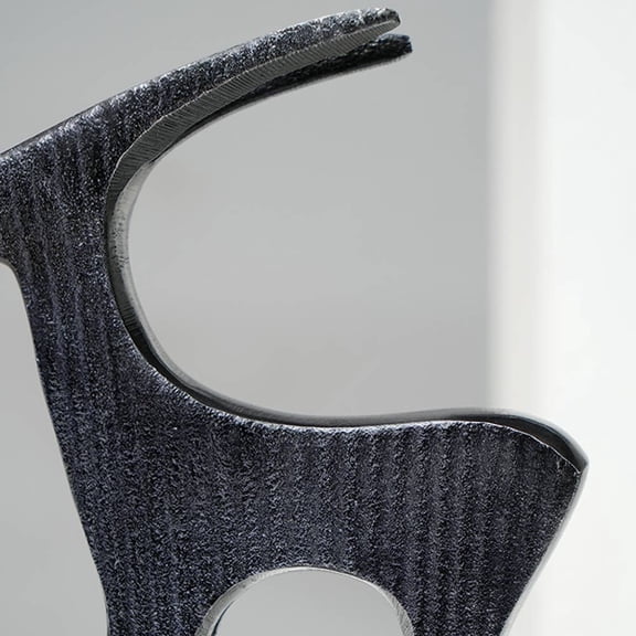 Expobazaar Black Ribbed Deer Sculpture | Contemporary Aluminum Table Décor Animal Figurine | 7X1.5X7"