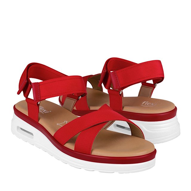 SANDALIAS DAMA FLEXI 106513 TEXTIL ROJO Flexi 106513
