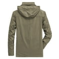 thumbnail image 3 of jjayotai Mens Lightweight Softshell Jacket, Multi-Pocket Zip Up Outdoor Packable Hooded Windbreaker for Running Hiking Travel Outwear Khaki XXXL, 3 of 3