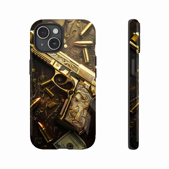 Luxury Gold Bullet Design iPhone Case for Men Women | Durable Anti-Slip Shockproof | Gift Ready | Compatible with iPhone 11/12/13/14/15/16 (Pro Max/Plus)