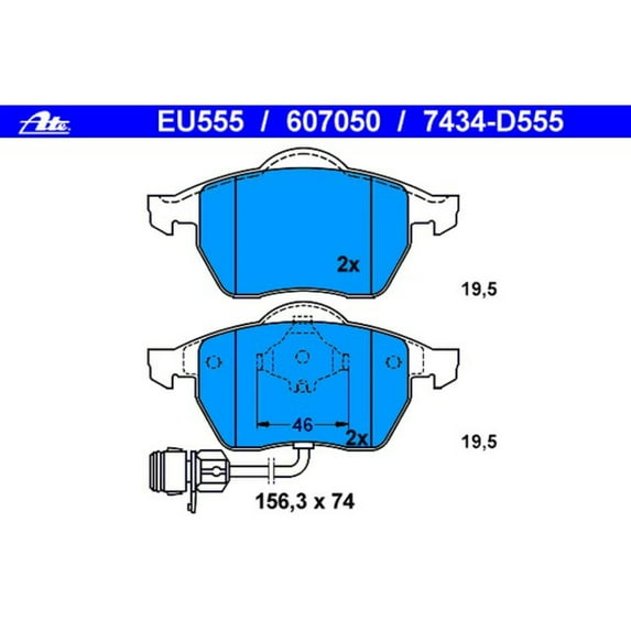 ATE Coated 607050 Disc Brake Pad