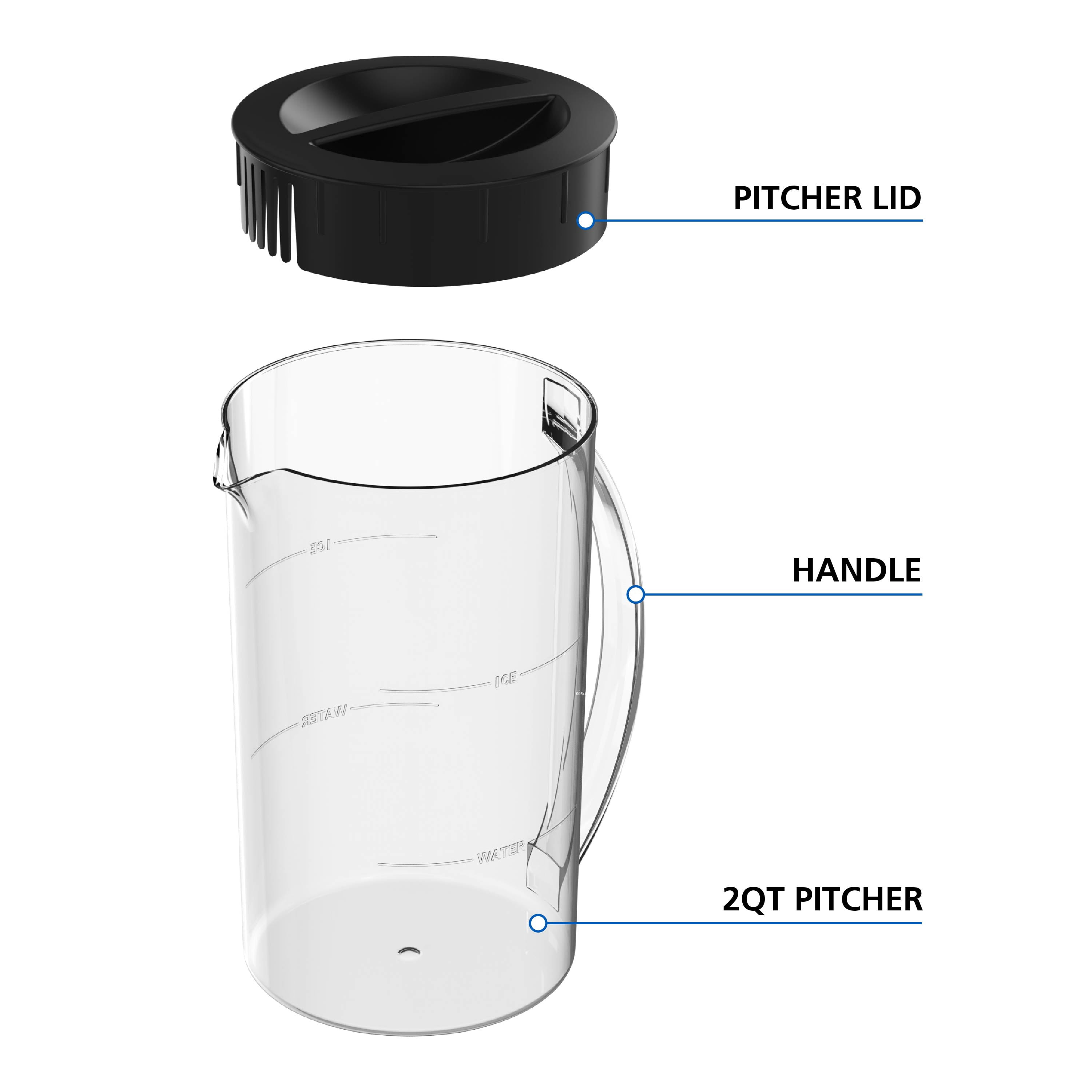 Mainstays Iced Tea and Iced Coffee Pitcher with Lid, 2-Quart