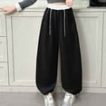thumbnail image 4 of Clothes for Teen Girls Solid Color Sweatpants Girls Casual Pants Spring Arrival Stylish Loose Straight Leg Sweatpants For Kids Comfortable Elastic Waist Daily Wear Outfit, 4 of 7