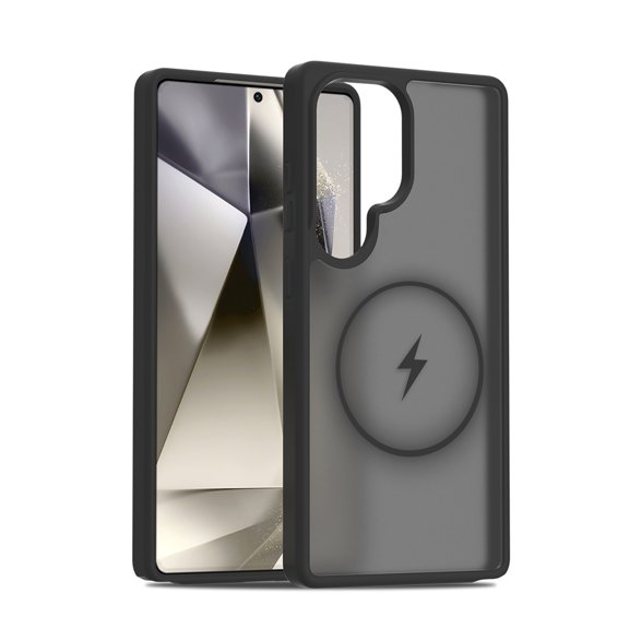 ELEHOLD Case for Samsung Galaxy S25 Ultra, Shockproof Magnetic Skin-Feel Case,Compatible with Wireless Charging,Black