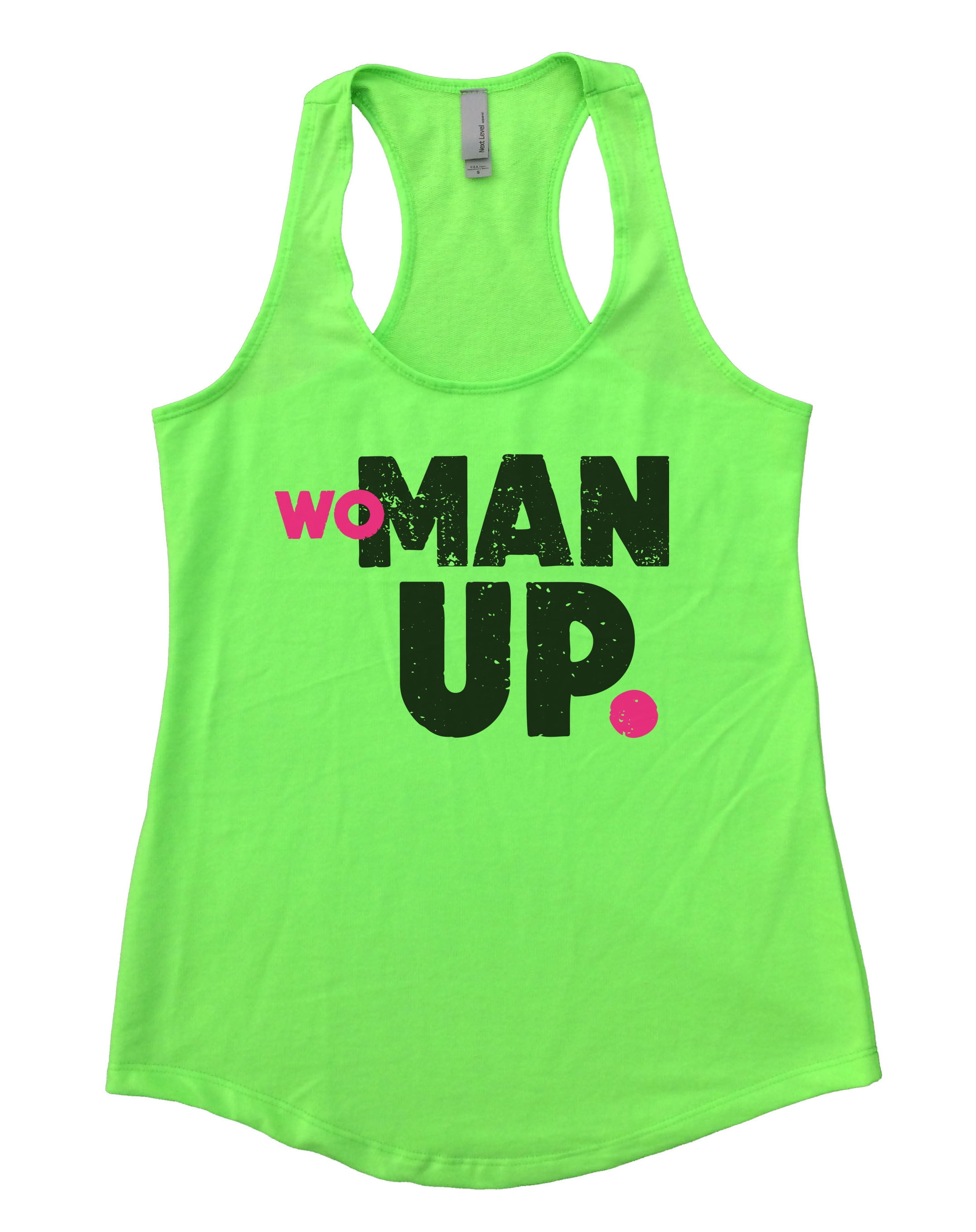 Funny Threadz Womens “Woman Up” Motivation Funny Workout Gym Tank Top