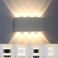 thumbnail image 2 of Muyoka Lámpara de pared de aluminio LED 4/6 Luz de pared exterior 4W 3000K / (W 3200K) Luz de porche exterior IP65 Aplique de pared impermeable Aplique de pared de arco nórdico para jardín Patio Calza Muyoka Hogar, 2 of 7