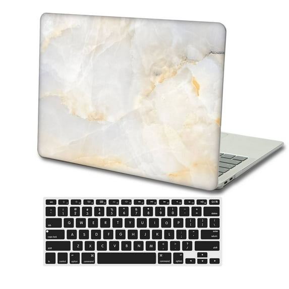 KSK KAISHEK Protective Case Hard Cover for MacBook Air 13 inchs 2018 - 2022 A2337 m1 A2179 A1932 + Black Keyboard Cover, Marble 111