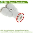 thumbnail image 5 of Unique Bargains Push to Connect Air Fittings 1/4" Y Type Air Line Quick Connector Plastic 10 Pcs White Silver Tone, 5 of 7