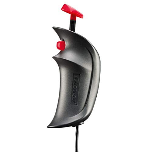 slot car carrera go!! controlador de velocidad a escala 1:43 controlador compacto negro con palanca roja y gatillo lateral, diseñado para 2 carriles y para manos pequeñas, cable visible y logo Carrera en relieve; también apto como herramienta de práctica para mejorar precisión en pistas de escala.