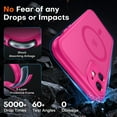 thumbnail image 4 of YWC-Magnetic pour Étui iPhone 11, Protection Complète de la Caméra Améliorée, Compatible MagSafe, Étui Robuste pour iPhone 11 6.1 Pouces, Protection contre les Chutes, Anti-Rayures, Rose Vif, 4 of 4