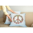 thumbnail image 3 of Ambesonne Colorful Throw Pillow Cover 2 Pack, Peace Sign with Hearts, 18", Multicolor, 3 of 6
