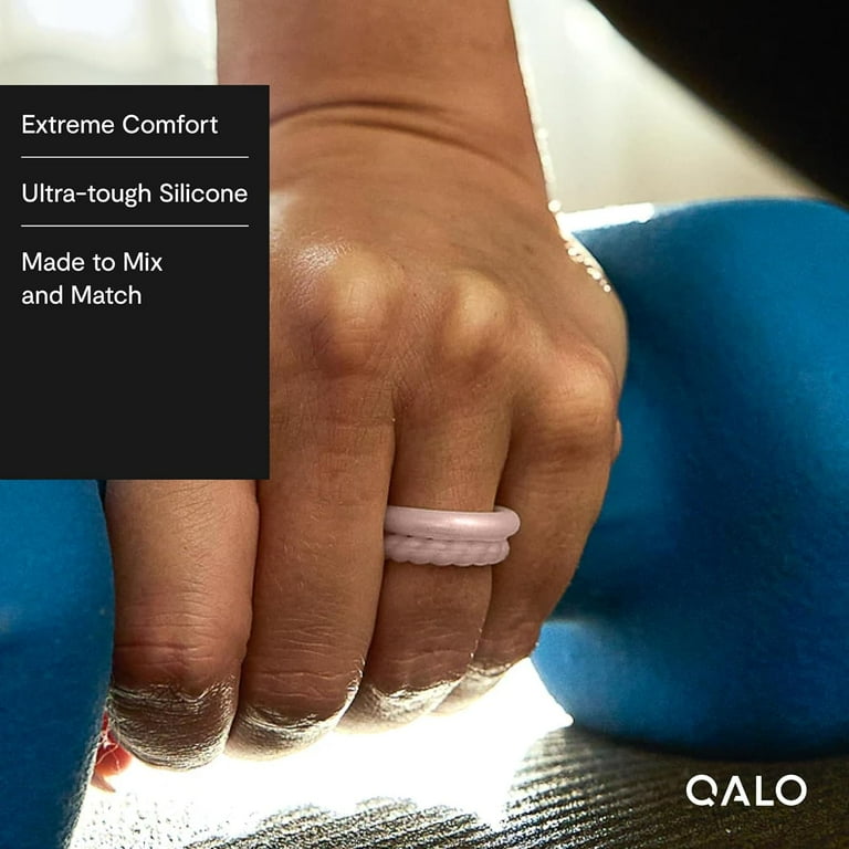 QALO Men's Thin Red Line Silicone Ring - Classic Rubber Wedding Band, Breathable & Durable, 8.5mm Wide