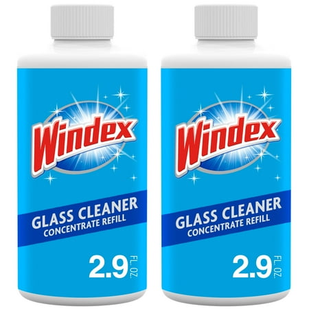 Windex Glass Cleaner Concentrate, Two 2.9 Ounces Concentrated Refill Bottles
