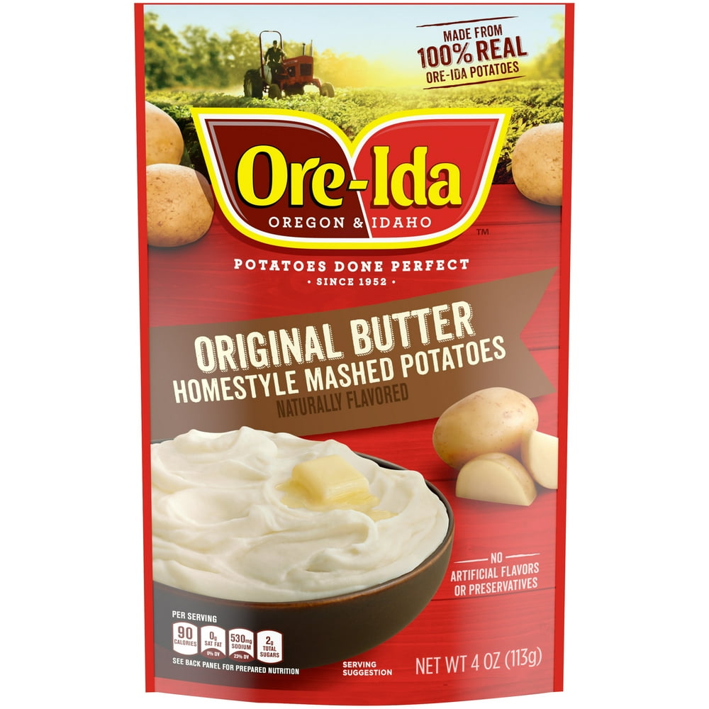 OreIda Original Butter Homestyle Mashed Potatoes Side Dish, 4 oz Pouch