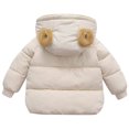 thumbnail image 6 of Penkiiy Infant Baby Winter Coat Bear Hooded Jacket Warm Fleece Snowsuit Windproof Outerwear for Toddler Boy Girl 2 Years Beige, 6 of 6
