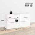 thumbnail image 4 of Prepac Astrid White 6-Drawer Dresser, 4 of 9