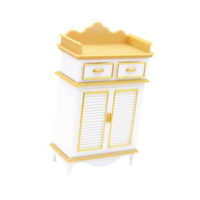 Miniatura de casa de muñecas a escala 1/12, mueble en miniatura, ligero, casa de muñecas pequeña Oro blanco