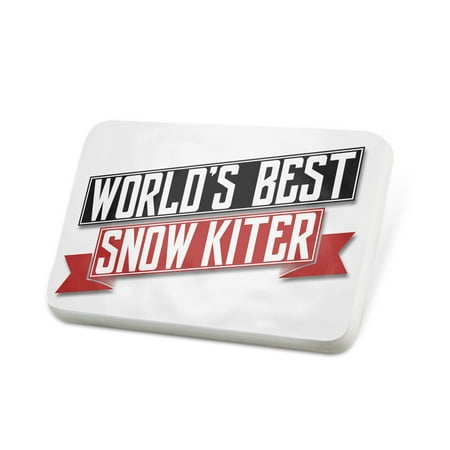 Porcelein Pin Worlds Best Snow Kiter Lapel Badge – (Best Snow Resorts In The World)