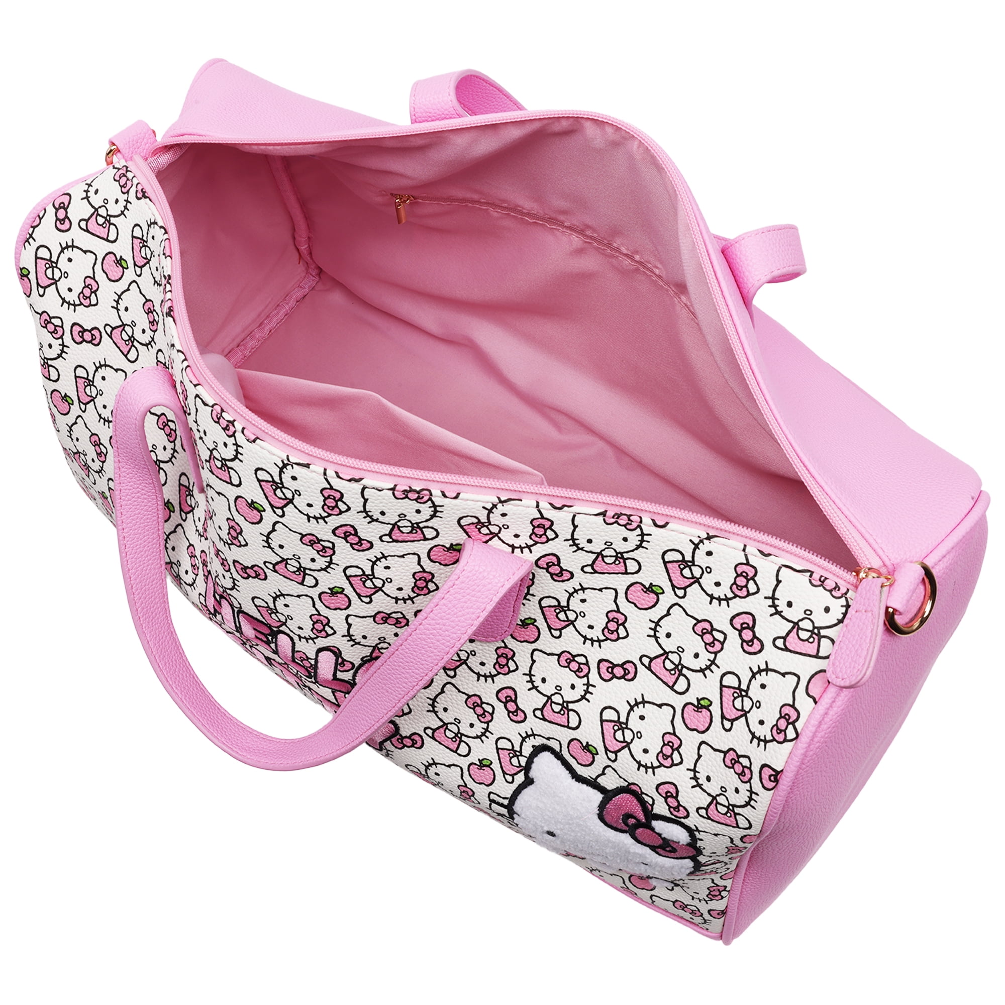 Sanrio Hello Kitty Weekender Duffel Bag, Cute Travel Tote for Women, Red