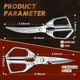 thumbnail image 3 of Kitchen Scissors Set Silver - Stainless Steel Kitchen Shear, Sharp Meat Scissors Dishwasher Safe, Heavy Duty Poultry Shears, Japanese Cooking Scissor for Food, Chicken Bones, and Turkey, 3 of 8
