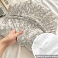 thumbnail image 4 of Cal.King Size Fitted Sheet Set - Beige Damask 3 Piece Bedding Sets 16" Deep Pocket Fitted Sheet with 2 Pillowcases, Vintage Country Scroll Floral Patterned Brushed Microfiber Hotel Luxury Bed Sheets, 4 of 9