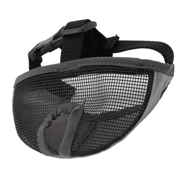 Breathable Mesh Dog Muzzle For Short Snout , Adjustable For Biting Chewing Training, With Tongue Out Design