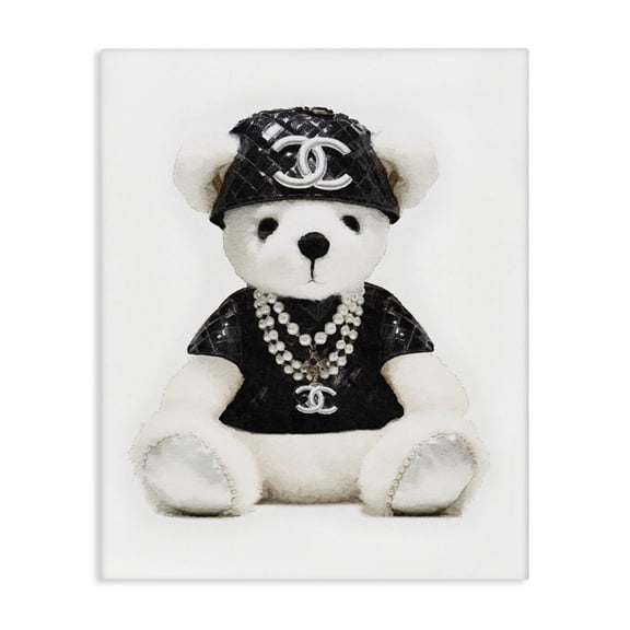 Stupell Industries Art Deco Fashion Teddy Bear Canvas Art, 24 x 30, by Amanda Greenwood