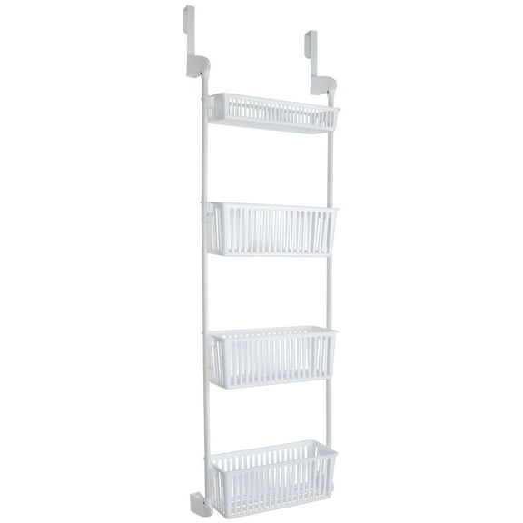 Smart Design 4-Tier Over-the-Door Organizer Pantry Hanging Organizer, White