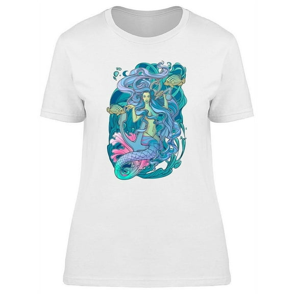 Colorful Young Mermaid T-Shirt Women -Image by Shutterstock, Female Small