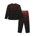 thumbnail image 2 of Junzan Red Glitter1 Print Womens Pajama Sets,Long Sleeve Button Down For Women Pjs 2 Piece, 2 of 9