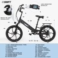 thumbnail image 3 of SWFT R.X Electric Lightweight Bike for Adults- 25 Miles Max Range, 20mph Max Speed, 20” Tires, 3 Level Pedal Assist, LED-Display, EBike Black, 3 of 5