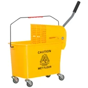 Compact Mop Bucket with Wringer, 21-Quart Rolling Mop Bucket with Separate Dirty & Clean Water