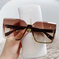thumbnail image 1 of 2022 gafas de sol de metal de medio marco de estilo europeo y americano, gafas de sol de moda para adelgazar para mujer, gafas de protección UV marrones XianweiShao 9024715049841, 1 of 1