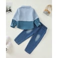 thumbnail image 3 of 6 Months Baby Boys Clothes 12 Months Boys 2PCS Fall Winter Denim Outfits Set Infant Boys Long Sleeve Lapel Top Denim Pants Set Blue, 3 of 8